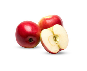 sliced red apple isoleted​ on white background with clipping path 