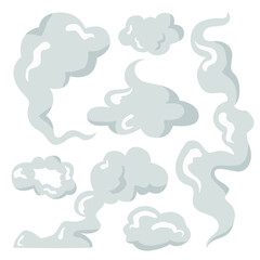 set of smoke illustration effect