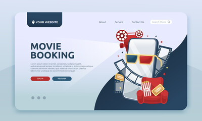 Landing page movie cinema website template