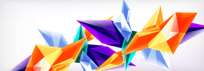 Vector 3d triangles and pyramids abstract background for business or technology presentations, internet posters or web brochure covers