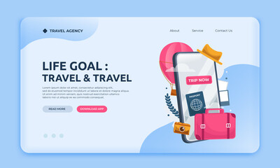 Landing page travel agency website template
