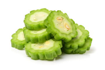 Bitter melon , Bitter gourd on white background