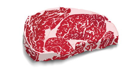 realistic steak meat. Cow pork steak grill food beef raw vector illustration