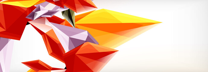 Vector 3d triangles and pyramids abstract background for business or technology presentations, internet posters or web brochure covers