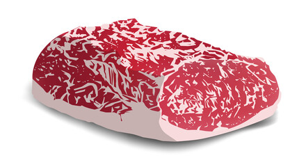 realistic loin meat. Cow pork steak grill food beef raw vector illustration