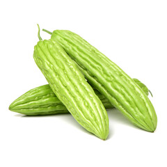 Bitter melon , Bitter gourd on white background