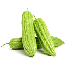 Bitter melon , Bitter gourd on white background