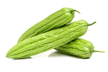 Bitter melon , Bitter gourd on white background
