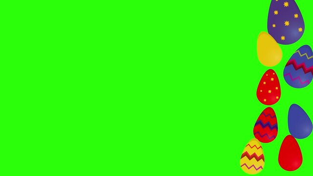 Easter colored eggs animation , green screen chroma key, graphic source