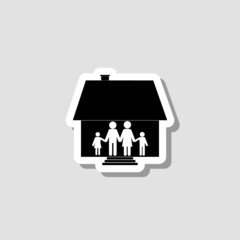 Fototapeta premium Family in house sticker icon