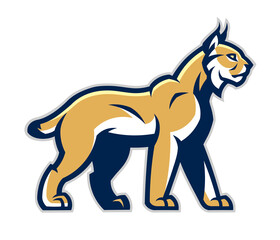 Stylized lynx on the white background. Can be use as mascot.  © Refluo