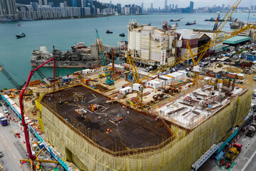 Fototapeta na wymiar Top view of construction site