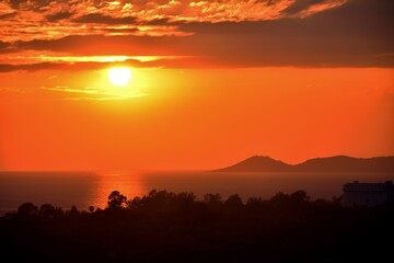 bright orange sunset