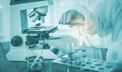 Scientists are researching vaccines against viruses in the laboratory of medicine science education in the laboratory..