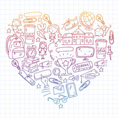 School and children. Creativity and imagination. Kids education. Back to school.