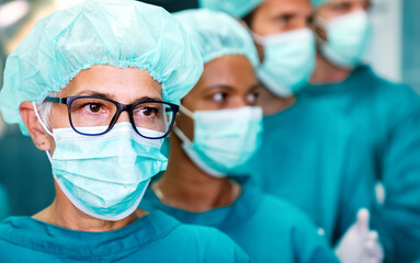 Hospital medical surgery team is ready for the operation