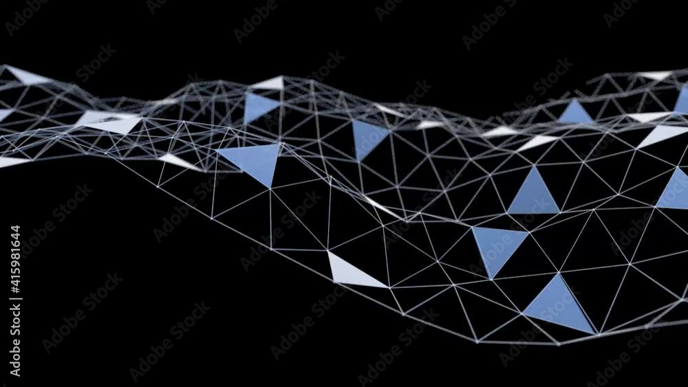 Poster abstract digital particle wave,technology and futuristic concept,animation digital technology backgr