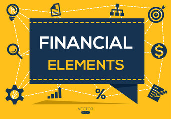 Creative (financial elements) Banner Word with Icon ,Vector illustration. 