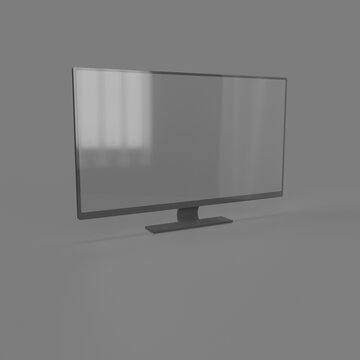 Black Desktop With Blank Screen.