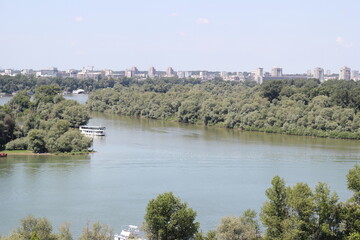 Fototapeta premium landscape with river and trees