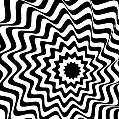 pattern of simple shape, geometric lines. Optical illusion. Vector illustration. As background, pictures, wallpapers