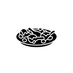 Yangnyeom tongdak glyph icon. Traditional korean dish.Asian food of sticky fried chicken with spicy and sweet sauce.Korean cuisine concept.Filled flat sign. Isolated silhouette vector illustration