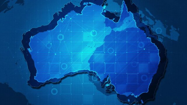 Business map technology australia concept. Future technology business map or concept digital communication background.