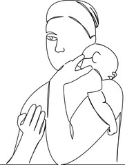 mom with baby in her arms