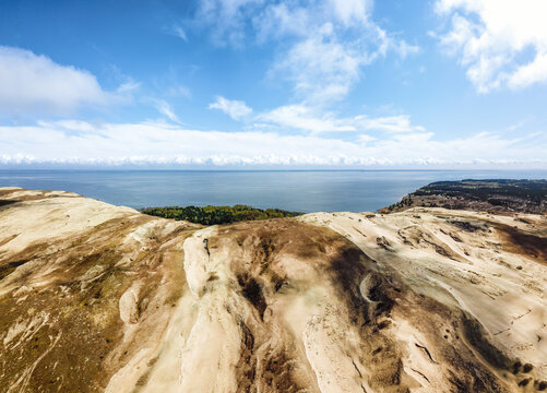 Aerial view of Dead Dunes in Curonian Spit, Neringa, Lithuania