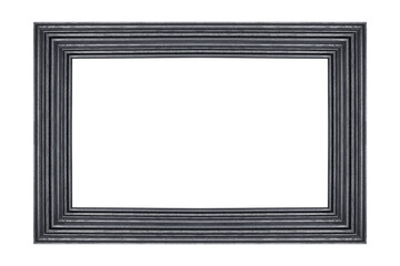 Black wooden frame Isolated On White Background with clipping path include.