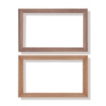  wooden frame two style Isolated on White Background with clipping path include.