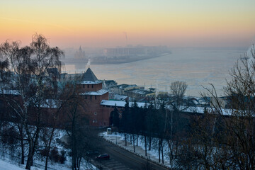 The Kremlin at sunset. Nizhny Novgorod