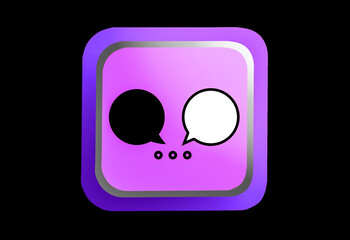 Purple conversation icon illustration with dark background