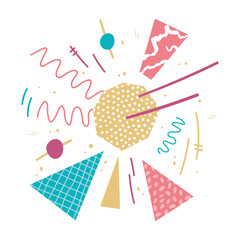 Abstract print. Collage paper style. Stylish composition for clothing and interior. Vector illustration.