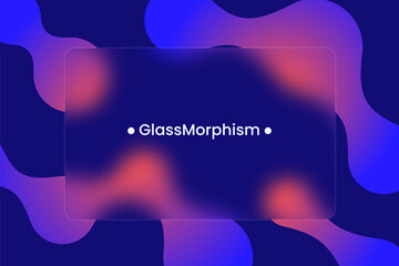 Abstract background. Transparent frame in glass morphism style