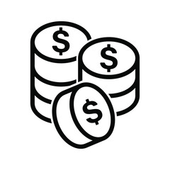 icon Coins Stack. 
coinage symbol. vector illustration.   Eps 10