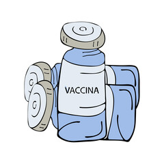 Three vials of vaccine for any type of design application