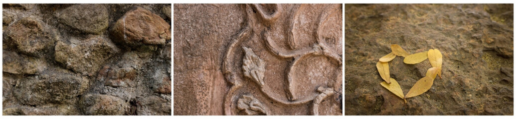 Three beautiful stone wall backgrounds for a use montage.