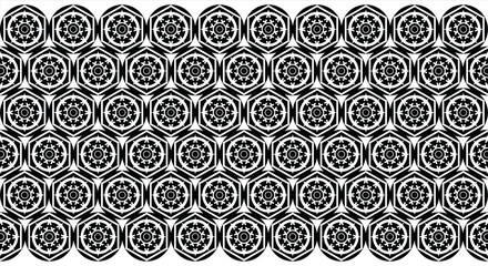 Abstract sun and circle hexagon seamless background. pattren ornament decoration vector eps 10.