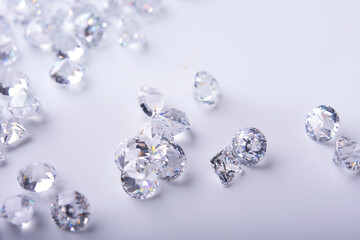 Diamond with tweezers and magnifier.Gemstone Beauty