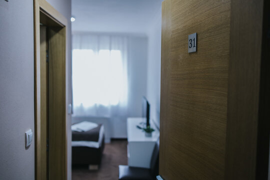 BRCKO, BOSNIA AND HERZEGOVINA - Feb 16, 2021: Door Of Hotel Room With Number