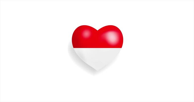 Heart beating with Alsace flag. 3D Seamless Animation. Loopable animation of rendered heart on white background. For mailing, greeting card, web site, shop…