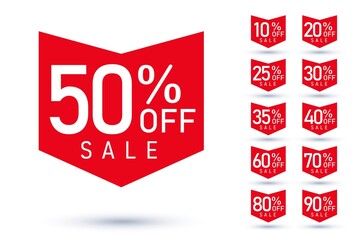 Sale tag discount, deal coupon prize marketing ticket set. Label badge sticker with descriptive finance bargain condition and price reduction vector illustration isolated on white background