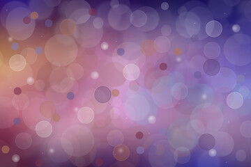 Abstract blurred vivid spring summer light delicate pastel blue pink violet bokeh background texture with bright soft color circles and bokeh lights. Card concept. Beautiful backdrop illustration.