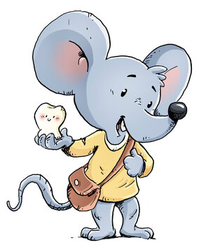 Mouse with tooth in the hand