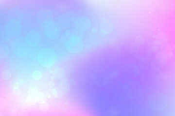 Abstract gradient blue turquoise pink shiny blurred background texture with circular bokeh lights. Beautiful backdrop. Space for design.