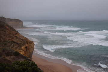 waves crashing on rocks