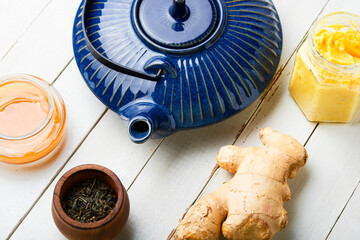 Healing tea with ginger