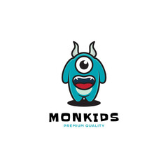 Monster Kids logo vector icon illustration modern unique style
