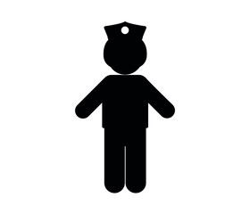 Policeman vector icon.  Editable stroke. Linear symbol for use on web design and mobile apps, logo. Symbol illustration. Pixel vector graphics - Vector